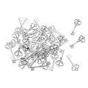 アンティークスタイルのキー ヴィンテージスタイルのキーチャーム 小型 パーティーの記念品 キーチャームセット ペンダントネックレス DIY ジュエリー作成用