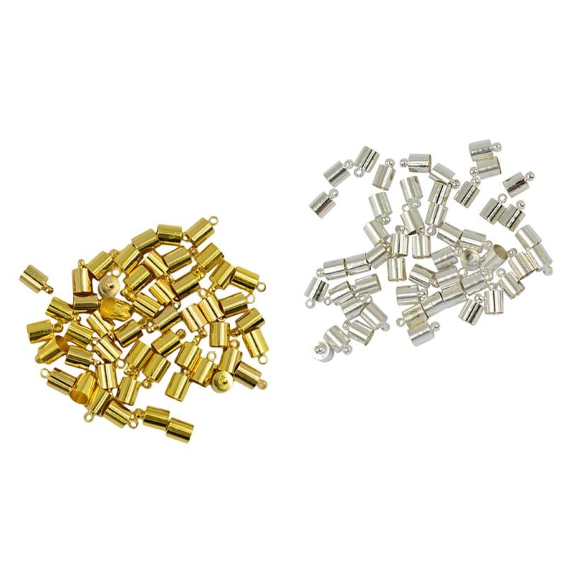 100ピース/個ヴィンテージ6mm真ちゅう製エンドキャップに購入レザー組紐ルコードDIYジュエリー