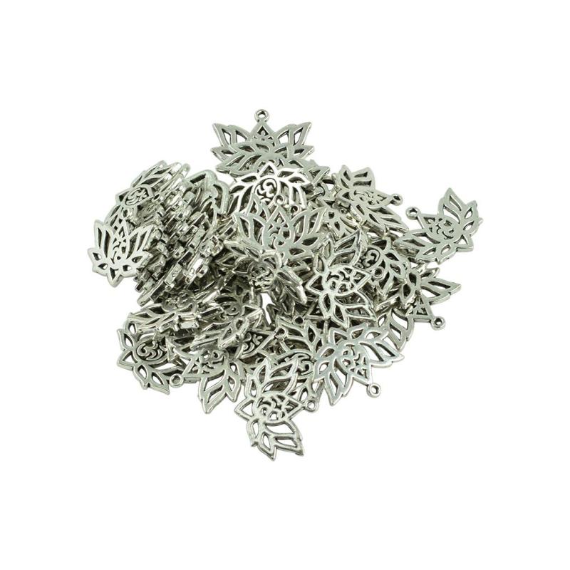 50個中空ヨガシルバーチャームペンダントジュエリー所見