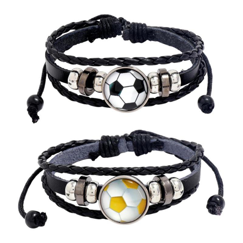 サッカーブレスレット フットボールブレスレット 父の日ギフト ユニークなリストバンド リストジュエリー 結婚式 コスチュームパーティー 記念日 男用