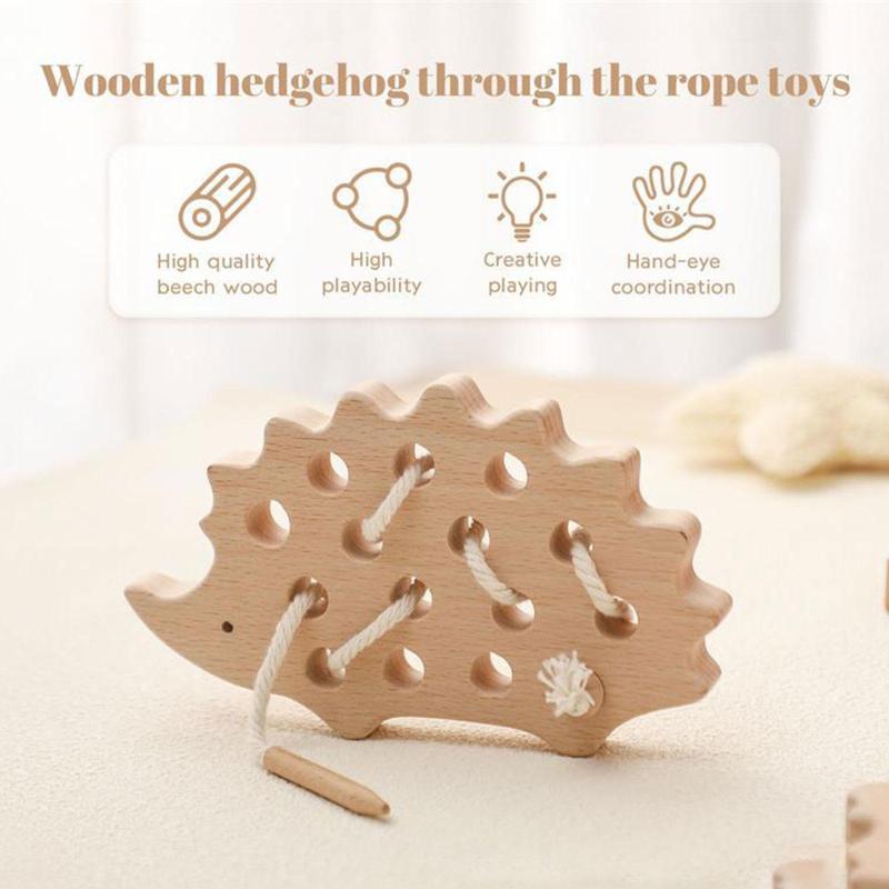 木製ひも通しボード幼児用耐久性教育就学前のおもちゃ