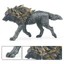 ミニオオカミの置物モデル.誕生日ギフトコレクション.ミニチュア動物のおもちゃ教育玩具.子供の子供のための現実的な詳細なアクションフィギュア