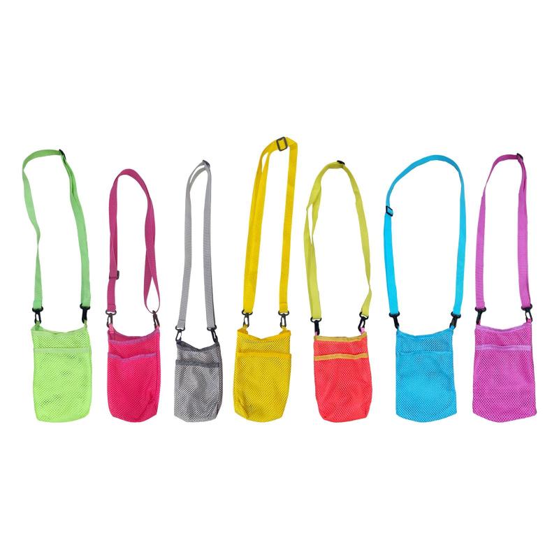 ウォーターボトルキャリア ウォーターボトルキャリーバッグ 携帯電話バッグ ショルダーストラップ付き カップポーチ ウォーターボトルメッシュカバー アウトドアキャ...