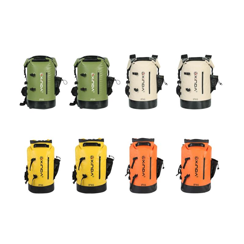 防水ドライバッグバックパック 軽量防水収納バッグ ロールトップサック ビーチ アウトドア活動 セーリング バックパッキング用