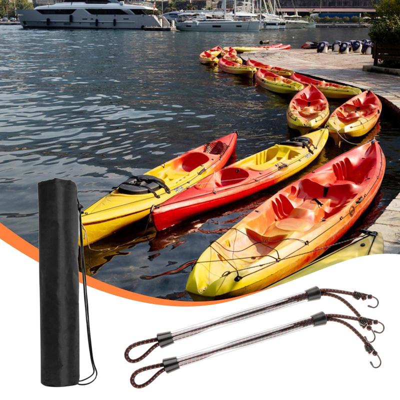 2本セット ボート ドックライン 耐久性 ドックロッド 弾性ロープ 収納バッグ 持ち運び便利 多用途 モーターボート カヤックに適用