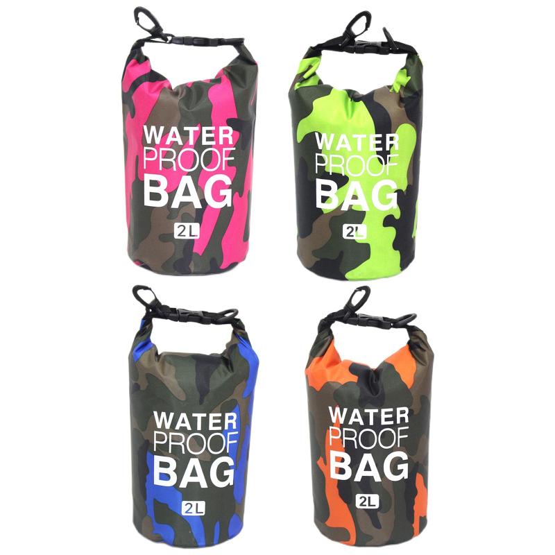 カヤックカヌー釣り用の小さな防水ドライバッサックショルダーバッグ2L