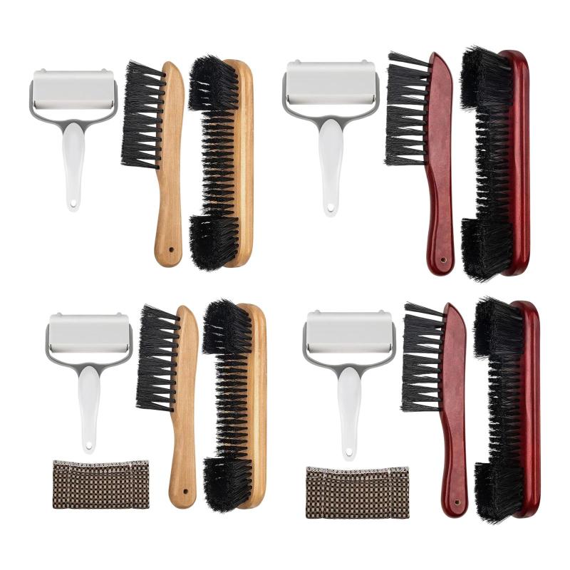 ビリヤード台とレールブラシセット フェルトリントローラー付き 木製クリーニングブラシ