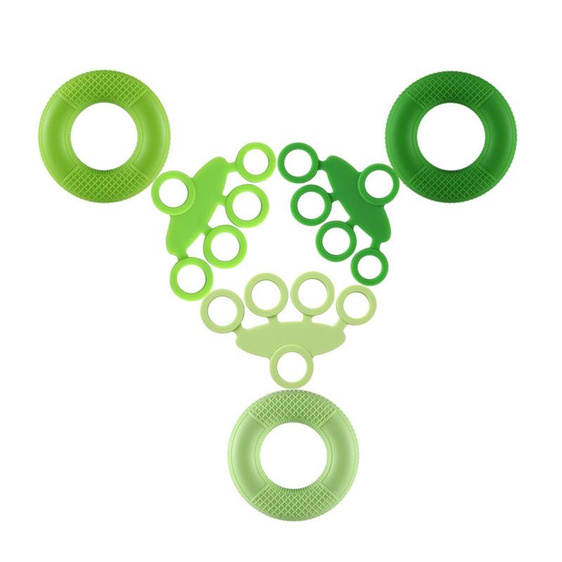 シリコンハンドグリッパーエクササイザーフィットネス指強化剤ロッククライマーグリーン