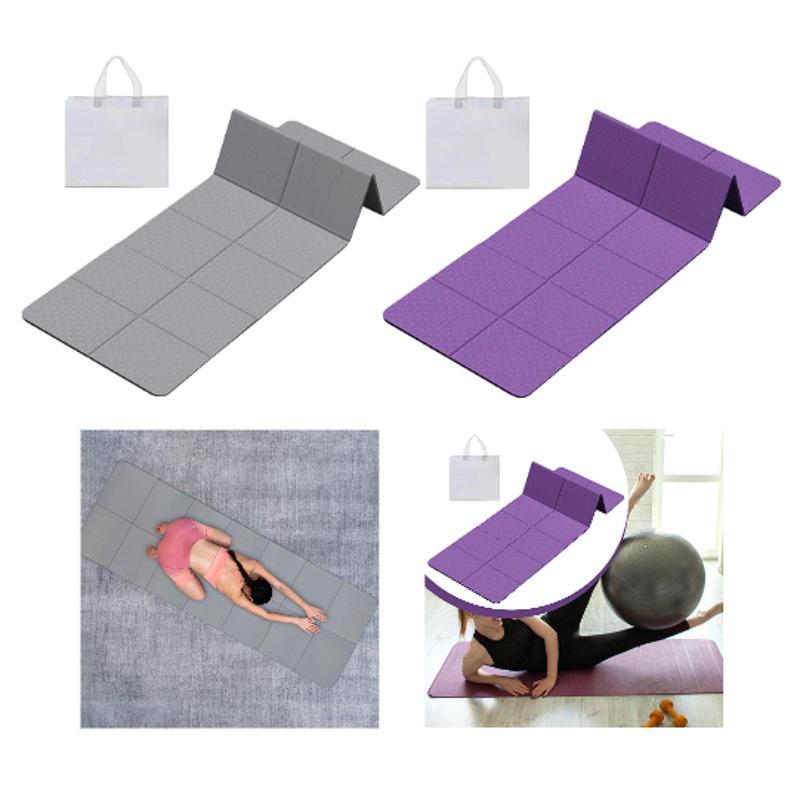 折りたたみ式エクササイズマット 折りたたみ式ヨガマット 旅行用 多機能 収納バッグ付き ヨガパッド フィットネス ハイキング アウトドア 体操用