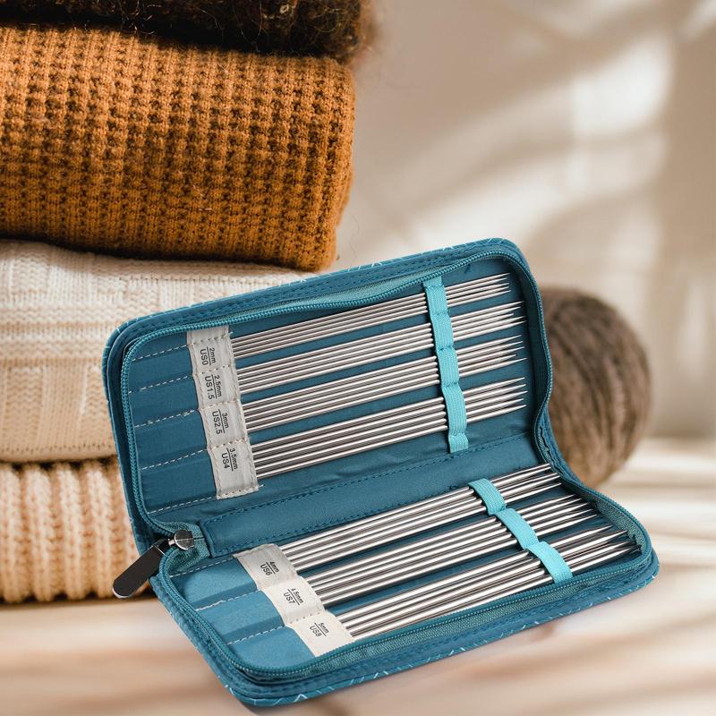 かぎ針編みフック編みバッグ編み針バッグ機器編みツール耐久性のある複数の内ポケット空の収納袋