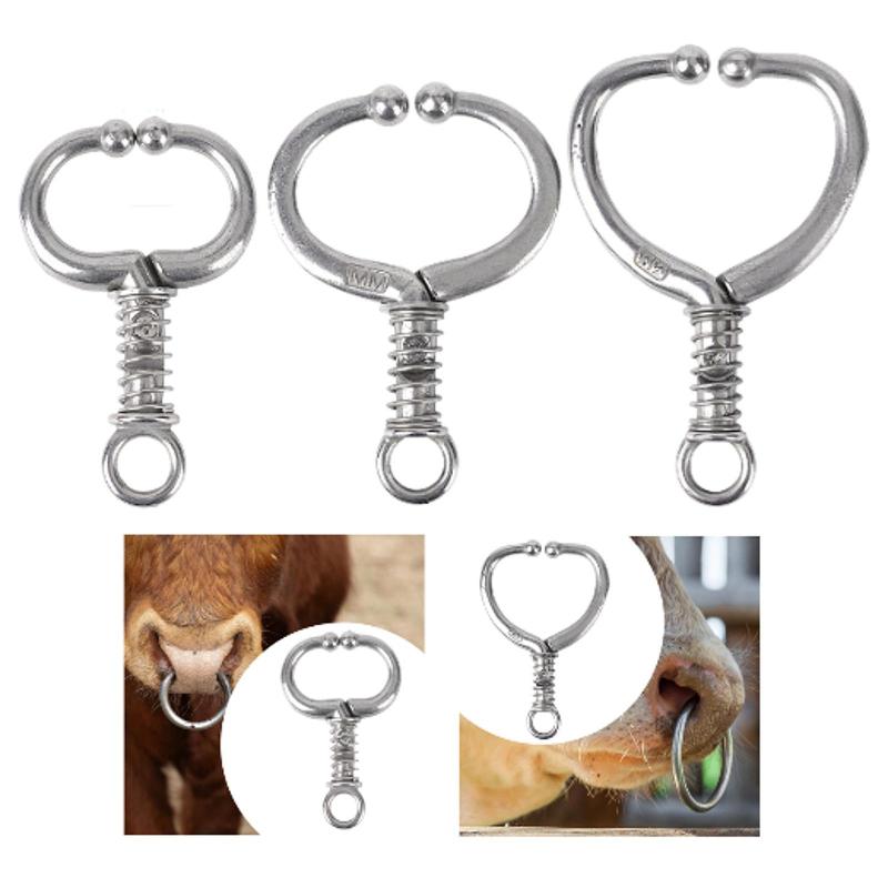 牛のノーズリングスプリングブルノーズプライヤー頑丈な自動ロックCAWノーズクランプ飼育用アクセサリ..