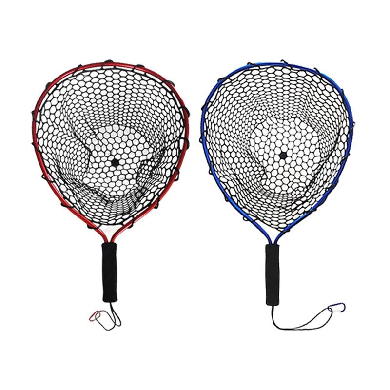 フィッシングランディングネット ウェーディングネット 滑り止めグリップ ストラップ付き フィッシング..