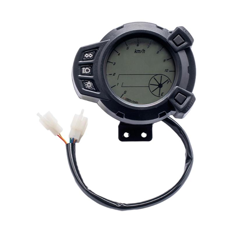 7色12Vオートバイデジタルスピードメータータコメーター走行距離計ゲージ