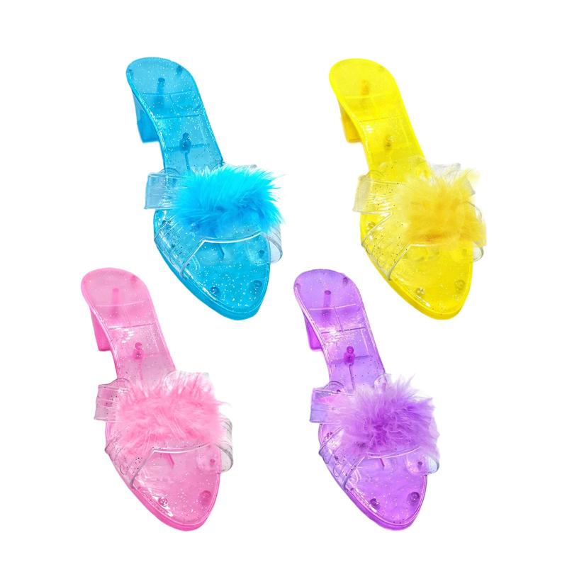 プリンセスシューズ ファンシードレスアップ 多機能デコレーションヒール スリッポンシューズ ごっこ遊びおもちゃ ビーチパーティー用品 夏