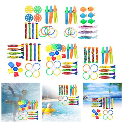 楽しいウォーターダイビングのおもちゃパーティーゲームのプールのおもちゃ年齢3〜11歳ダイビンダイビングスティックプールの魚の沈むおもちゃ