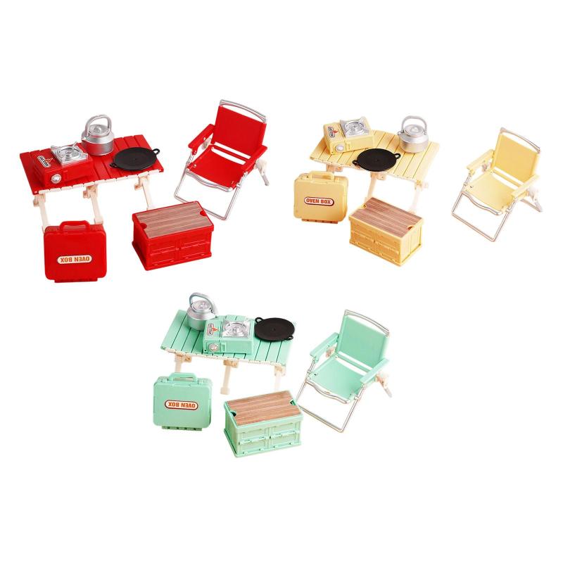 子供用キャンプ用おもちゃセット アウトドアおもちゃ カセットストーブ ドールハウス アウトドアシーン装飾 3-5歳幼児向けごっこ遊び ギフト