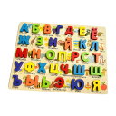 1ピース ロシア語アルファベット ジグソーパズル 木製 ペグパズル ブロック ゲーム用