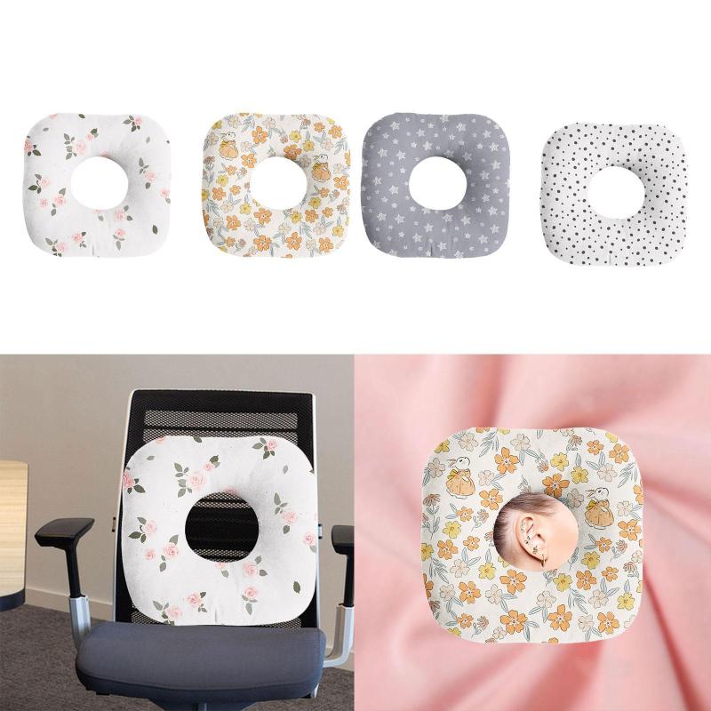 耳ピアス枕.穴付きドーナツ枕.おしゃれなソフトサイドスリーピングクッション.寝室や旅行用の耳ガードクッション