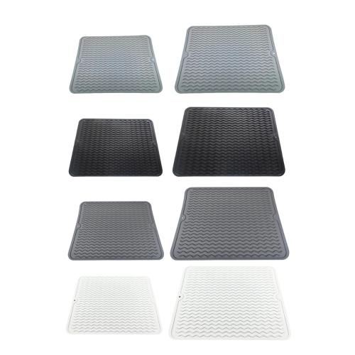 シリコン製食器乾燥マットライナー 丈夫でお手入れ簡単 表面を保護 食器用シンクマット 引き出しライナ..