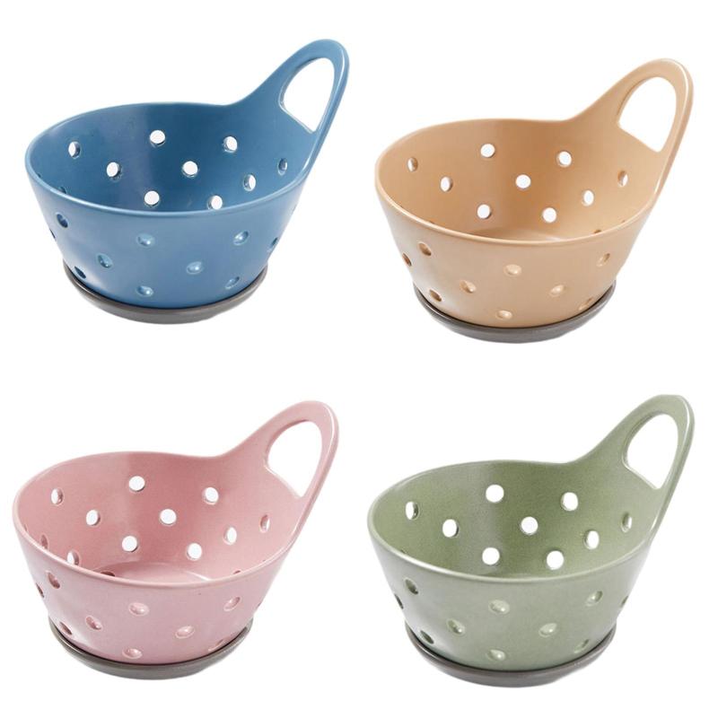 フルーツボウル フルーツ排水ボウル 食品保存バスケット 多目的ストレーナーバスケット 家庭用カウンタ..