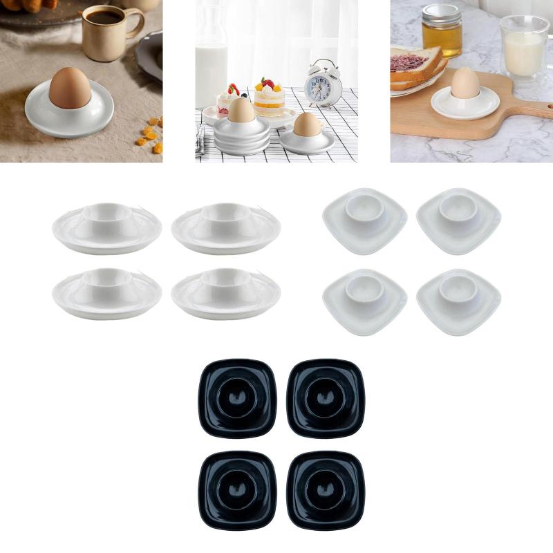 4 個 エッグホルダー エッグトレイ ユニークでお手入れ簡単 ポータブル収納容器 積み重ね可能 キッチン..