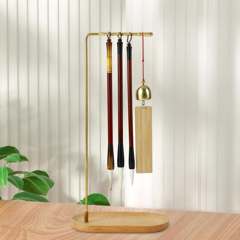 書道ペンホルダースタンド 金属製デスクトップ書道ブラシホルダー 寮用