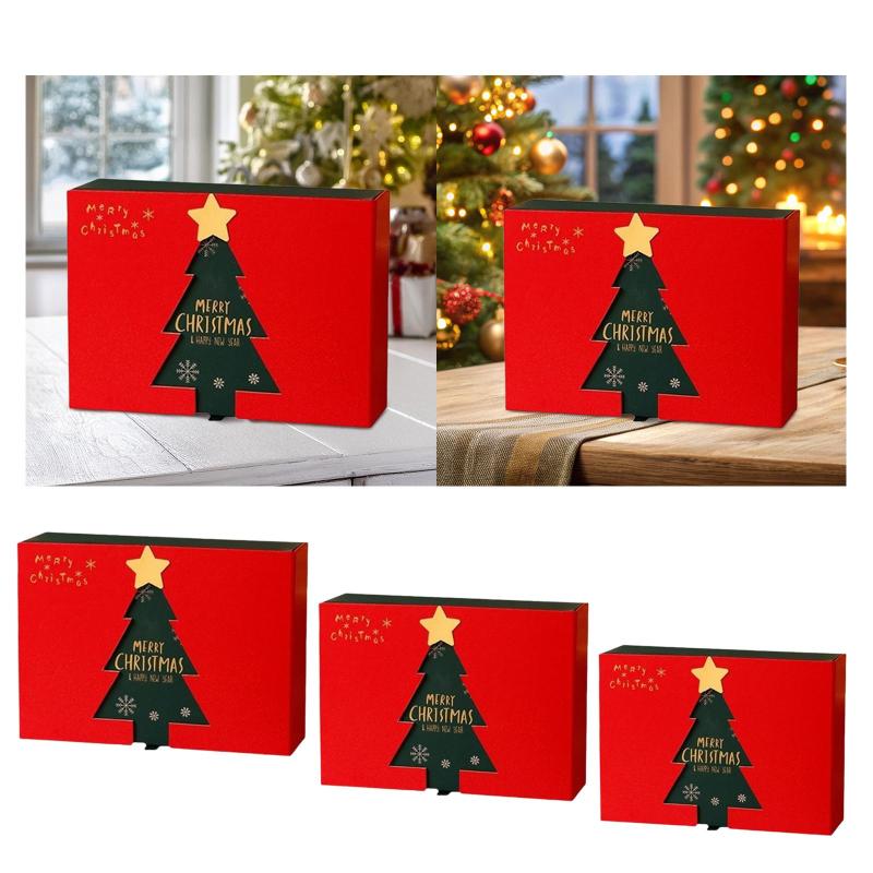 クリスマスギフトボックス.ラッピングギフト.長方形パッケージ赤いラップコンテナクリスマスプレゼントボックス装飾記念品