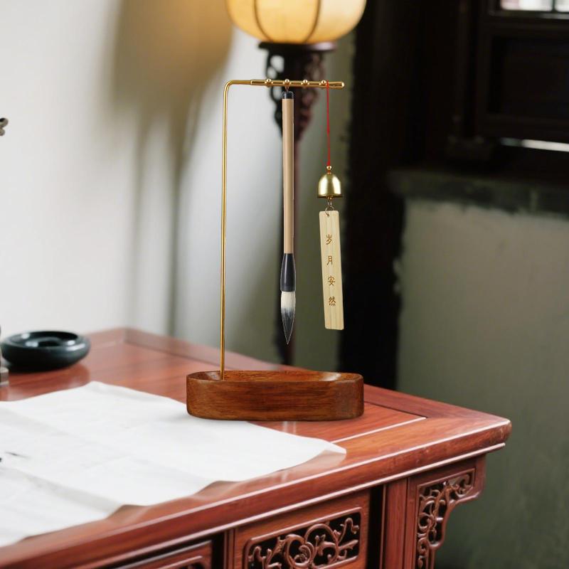 ウィンドチャイムラック.ペンハンガー.絵画.ウィンドチャイムホルダーディスプレイスタンド.中国のブラシシェルフ.書道ブラシハンガー.新年用