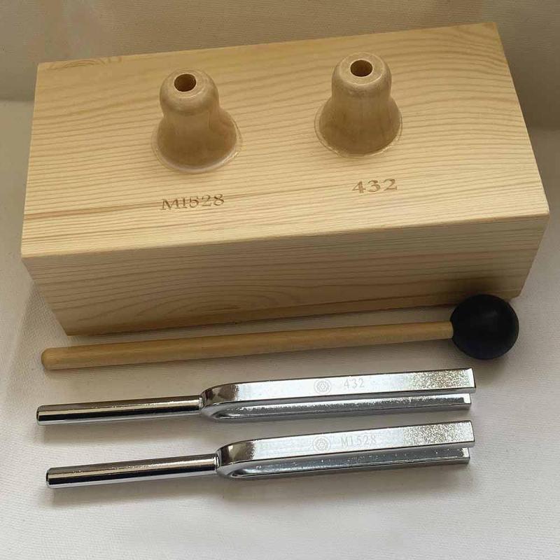 ヨガの音叉と共鳴ボックス.心理療法の訓練実践用