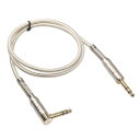 6.35mm オス - オス ステレオ オーディオケーブル Auxケーブル 90度直角 全6サイズ