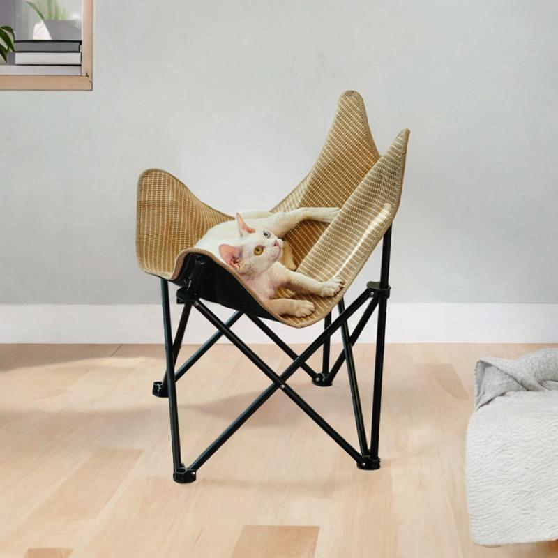 猫用サイザル椅子 猫用ラウンジチェア 休憩用 折りたたみ式 猫用サイザルベッド 小型犬用 猫用折りたた..