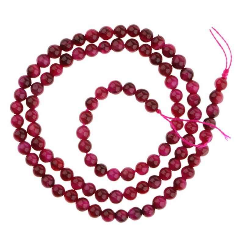 全4サイズ ローズレッド 瑪瑙 丸玉 糸通しビーズ アクセサリーパーツ DIY手作り