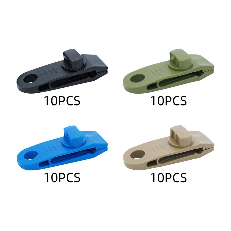 10個入り 防水シートクリップ 頑丈なテントクランプ 軽量 多用途 再利用可能 ロックグリップ オーニング固定クリップ ボート 防水シート トラックカバー用