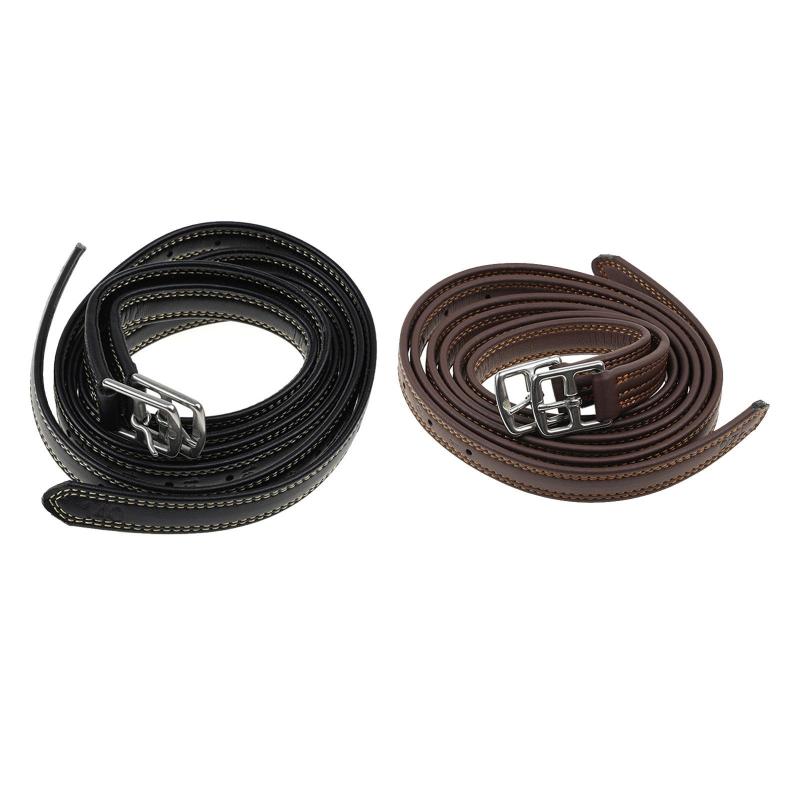 2 個のあぶみ革乗馬ギア 1.35 M 長さのプレミアム乗馬用品.ステンレス鋼のバックル付き