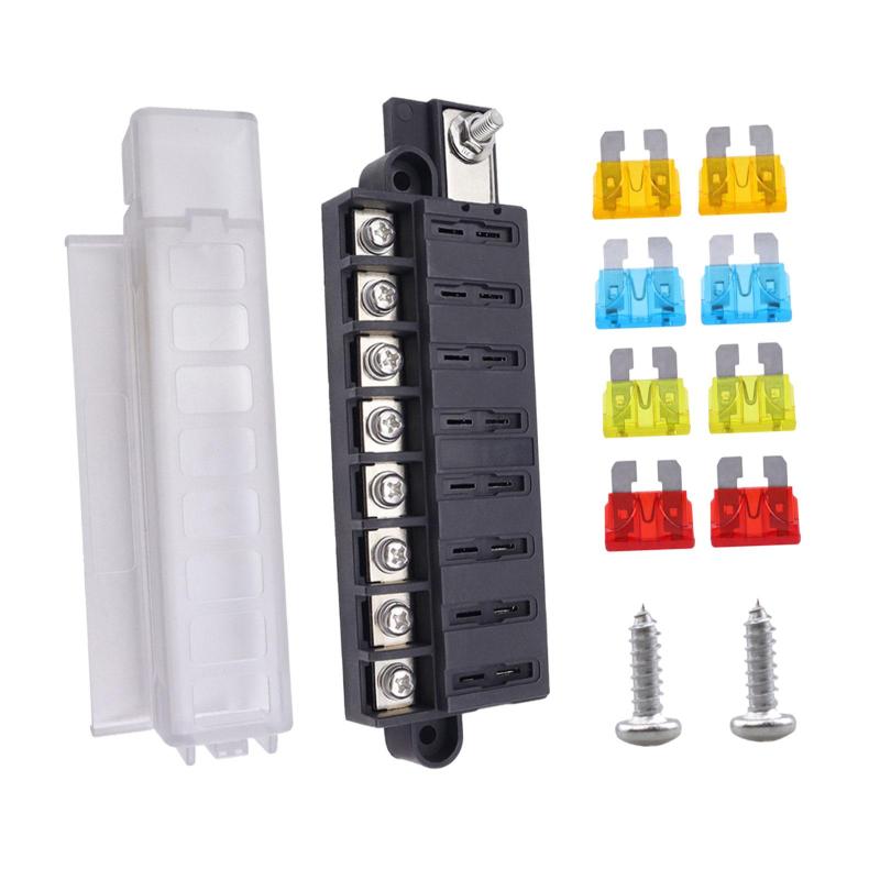 RV ヨット 1 イン 8 アウト ブレード ヒューズ ボックス アクセサリー ヒューズ ブロック 防水蓋 ボート マリン ヨット用 簡単に取り付け可能 実用的