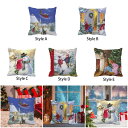 クリスマス クッションカバー 18インチ 丈夫なギフト 祝福パーティー 装飾枕カバー 正方形 リビングルーム ソファ ファームハウス用