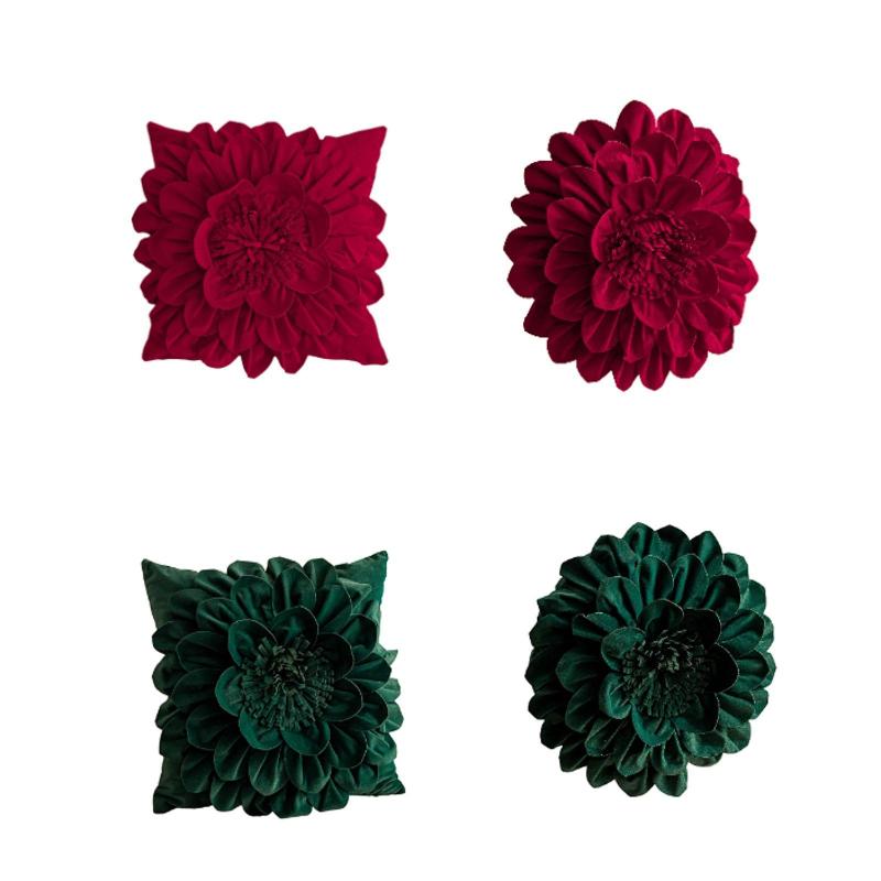 3Dフラワークッションカバー 花柄 枕カバー シャム ソフト クリスマス 枕カバー ソファ用 お祝い リビ..