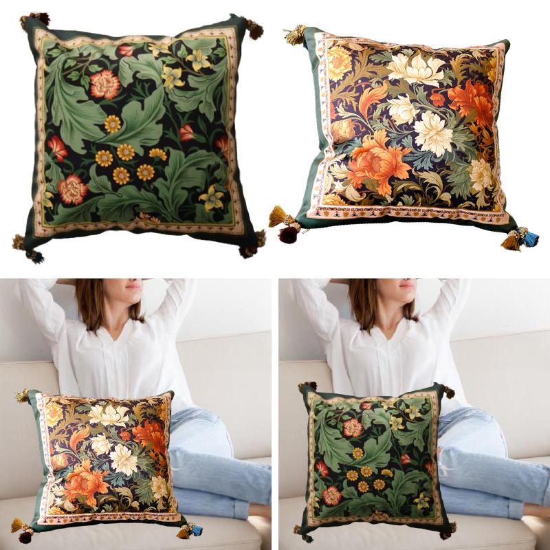 花柄クッション(クッション中身付き)クリエイティブな45cm×45cm 心地よいギフト 取り外し可能な リビン..