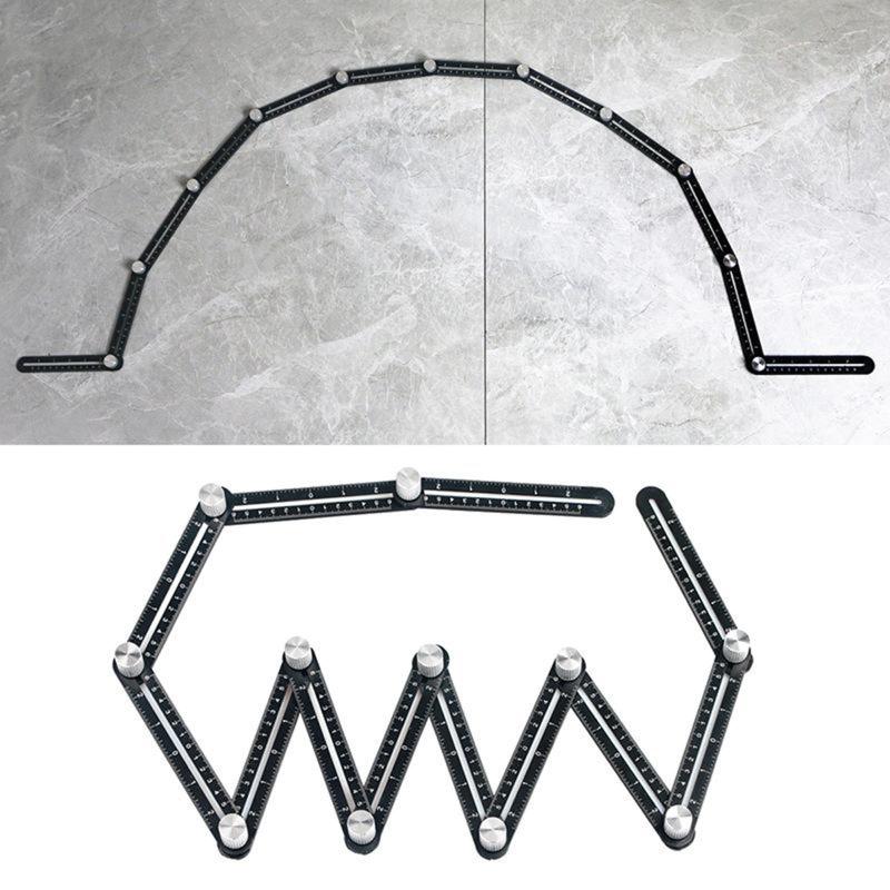 12折りたたみルーラーアルミニウム調整可能な木工12テンプレートツール