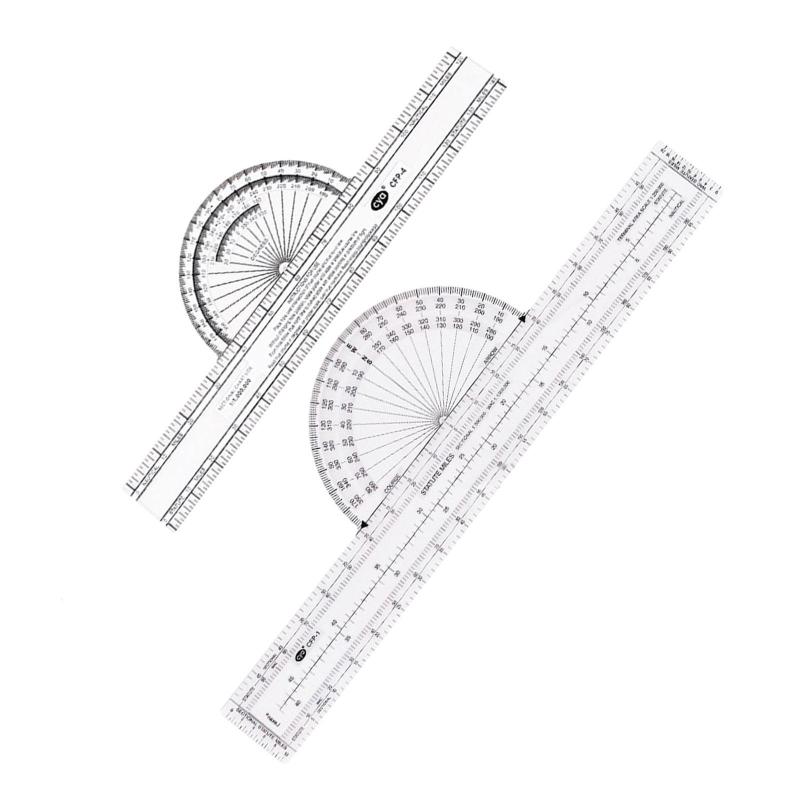 プロッター航空スライド定規方位角正確な耐久性のある両面クリアパイロットアクセサリー航行用プロットツール