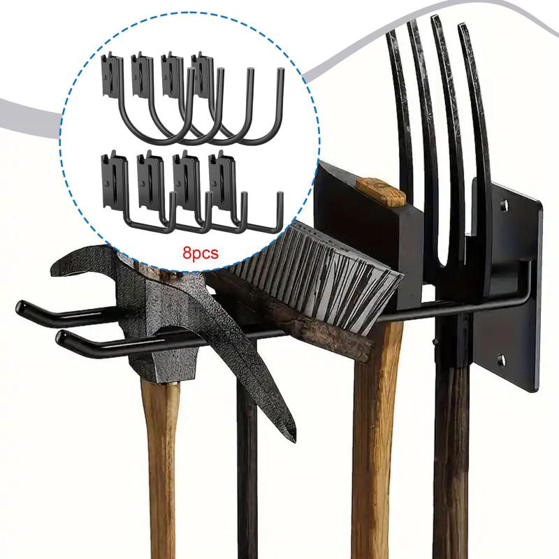 8 個 EトラックJフック.ワークショップガレージバン用ブラックヘビーデューティーEトラックアクセサリー