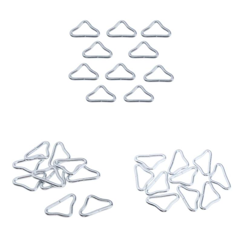 3x 10 個の三角形のバックル.ストラップ用の三角形のリング V リング.