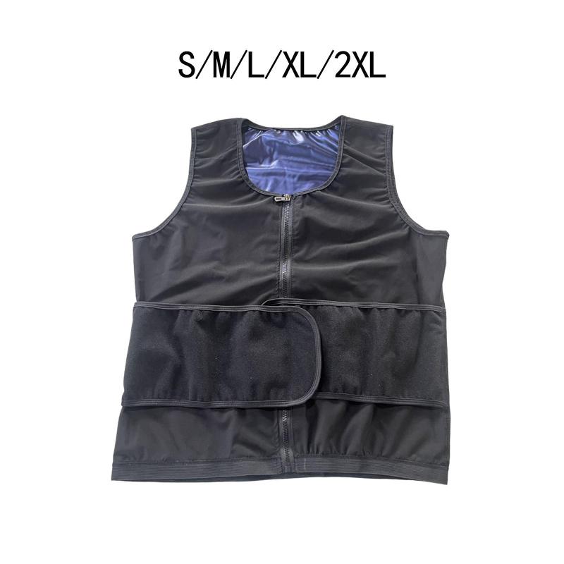 シェイプアップサウナベスト 男性用シェイプアップベスト エクササイズ ウエストトリマー ボディシェイパー ダブルベルト付き シェイプウェア フィットネスベスト