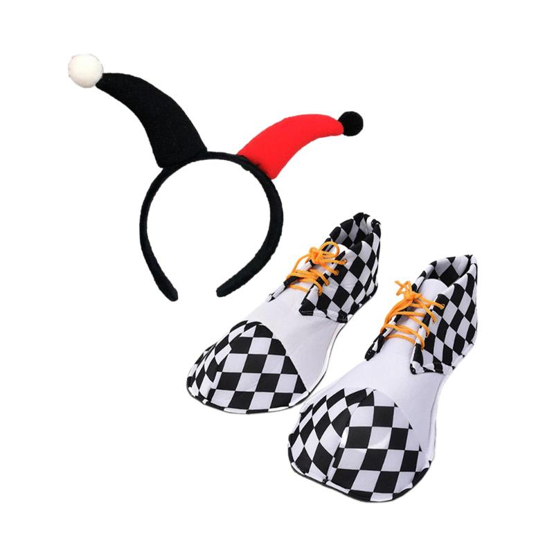 大人用ピエロシューズ.ハロウィンや誕生日のコスプレ衣装.