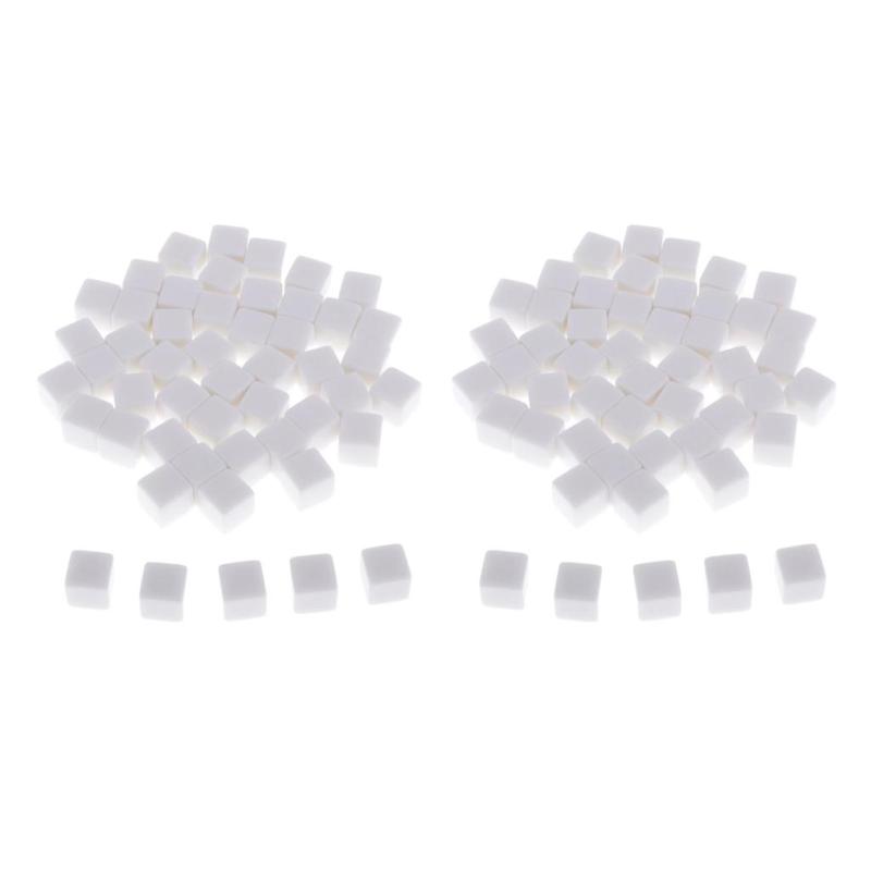 2x 50個 ブランク ホワイト 14mm 正方形 D6 ダイキューブ ボード用