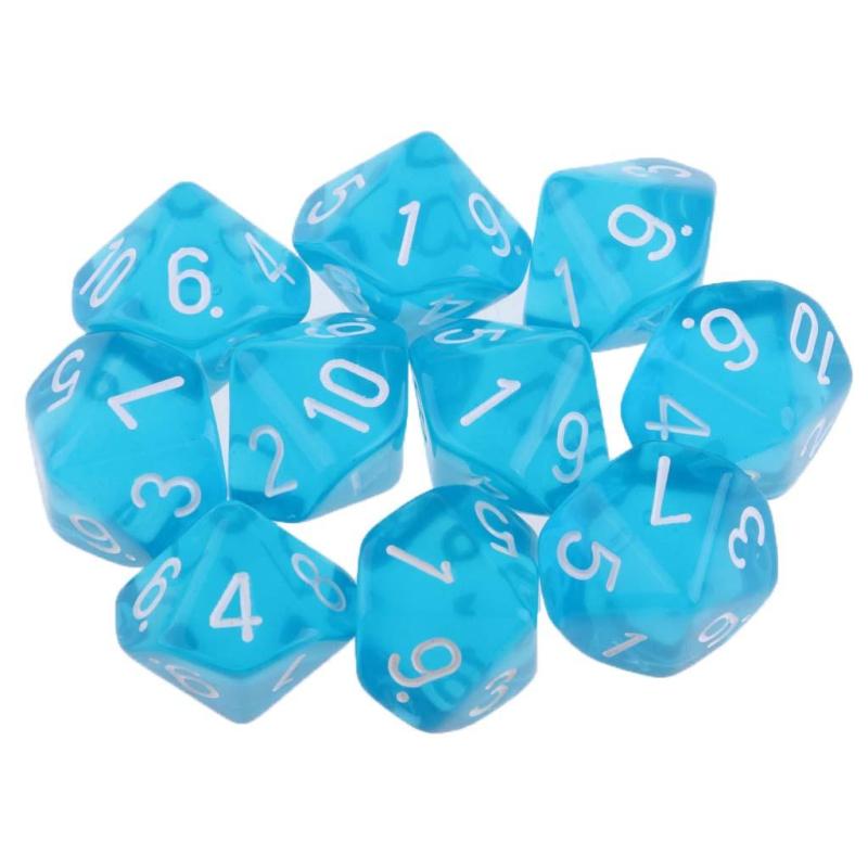 10個 プラスチック ダイス 骰子 RGゲーム用 アクセサリー 全6色