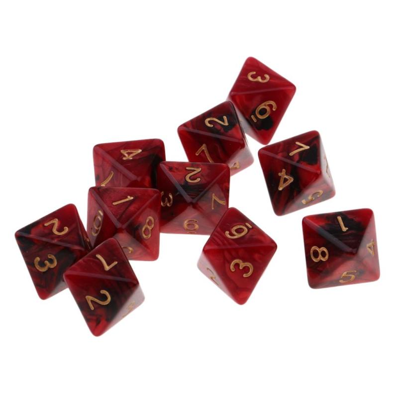 10個 プラスチック 8面 ダイス D&D テーブルゲーム用 全7選択