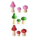 デスクトップの屋外の装飾のための3個のきのこ置物彫刻工芸品