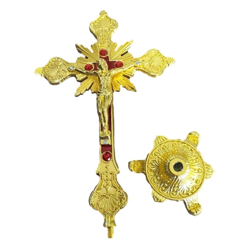 テーブルクロスの置物 祈りのための立つ十字架 家庭のキリスト教の装飾