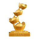 ゴールドインゴット像を引き付ける富の合金を引き付ける家の装飾友達ギフトFeng Shui Fugurine Gold Yuan Bao に適用 Office Patio
